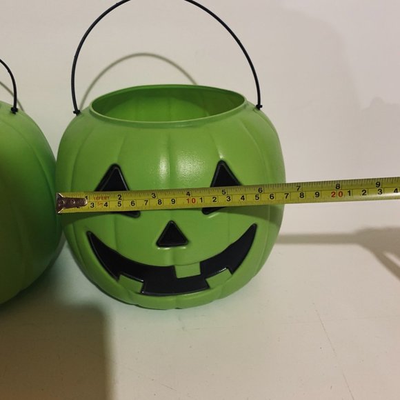 Vintage General Foam Plastics USA Green Halloween Buckets Set Of 2 - Picture 11 of 12